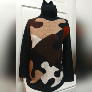 Designer Original Studio Women's Turtle Neck Long Sleeve Pullover Small Sweater